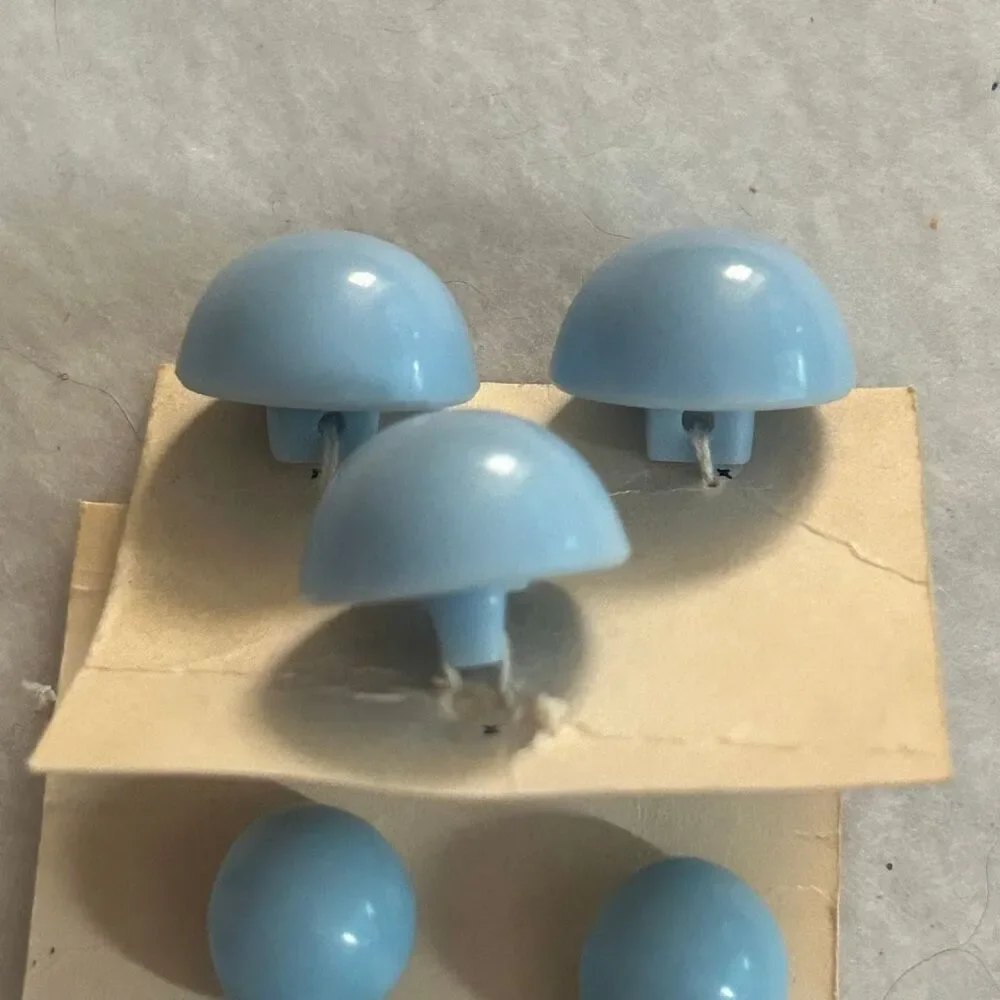Vintage Baby Blue Dome Buttons